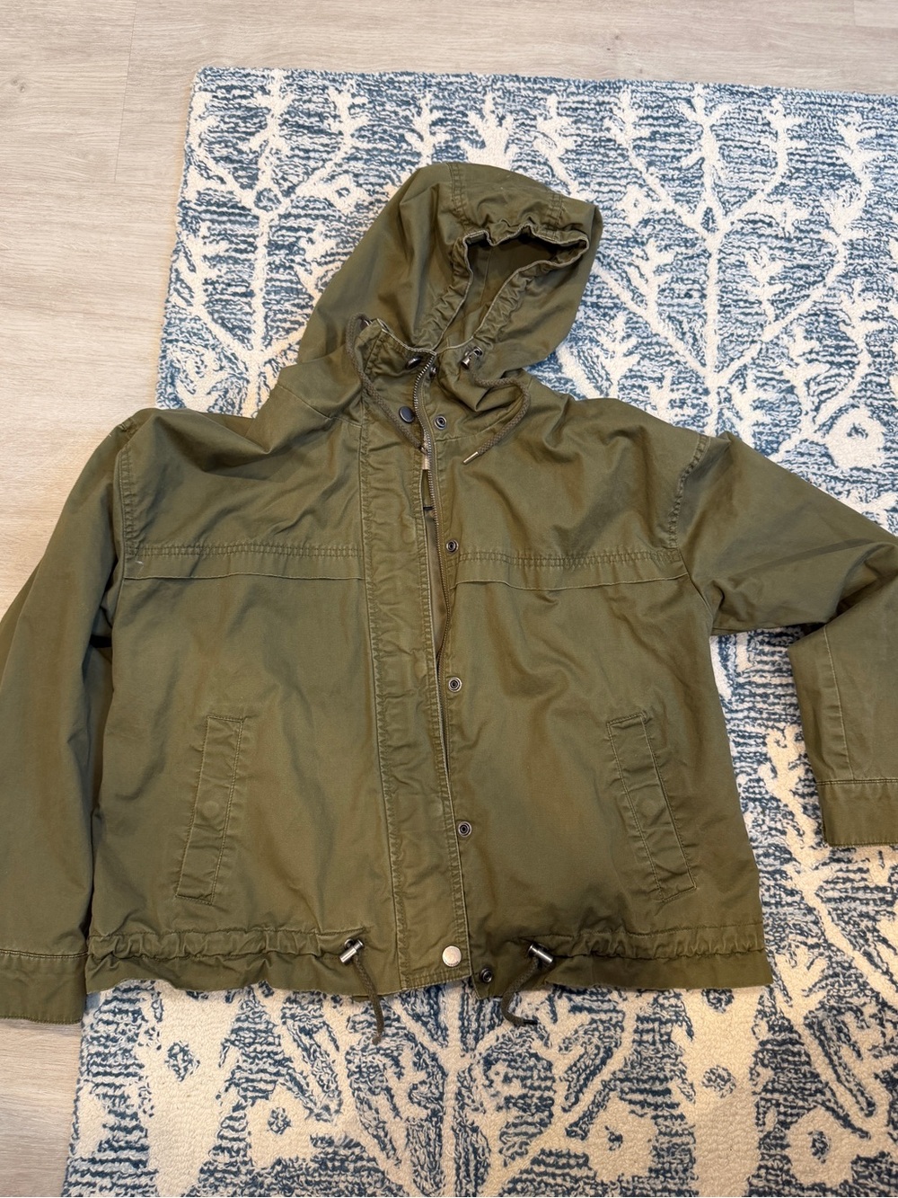 Lucky Brand Hooded Utility Jacket in Olive